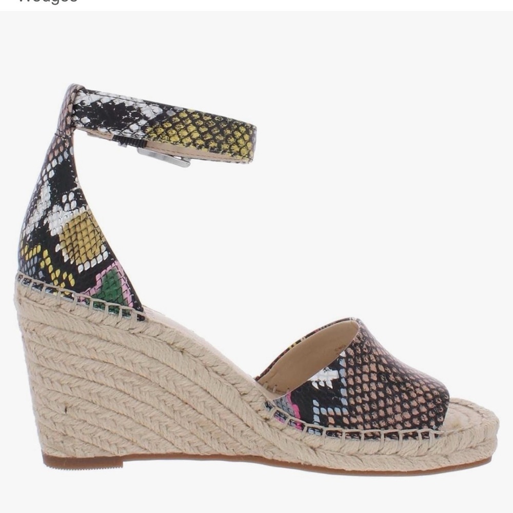 Brand New Vince Camuto Womens Maaza Embellished Ankle Strap Wedges 9 1/2M